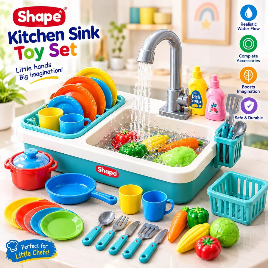 Pretend Play Kitchen Sink Toy Set