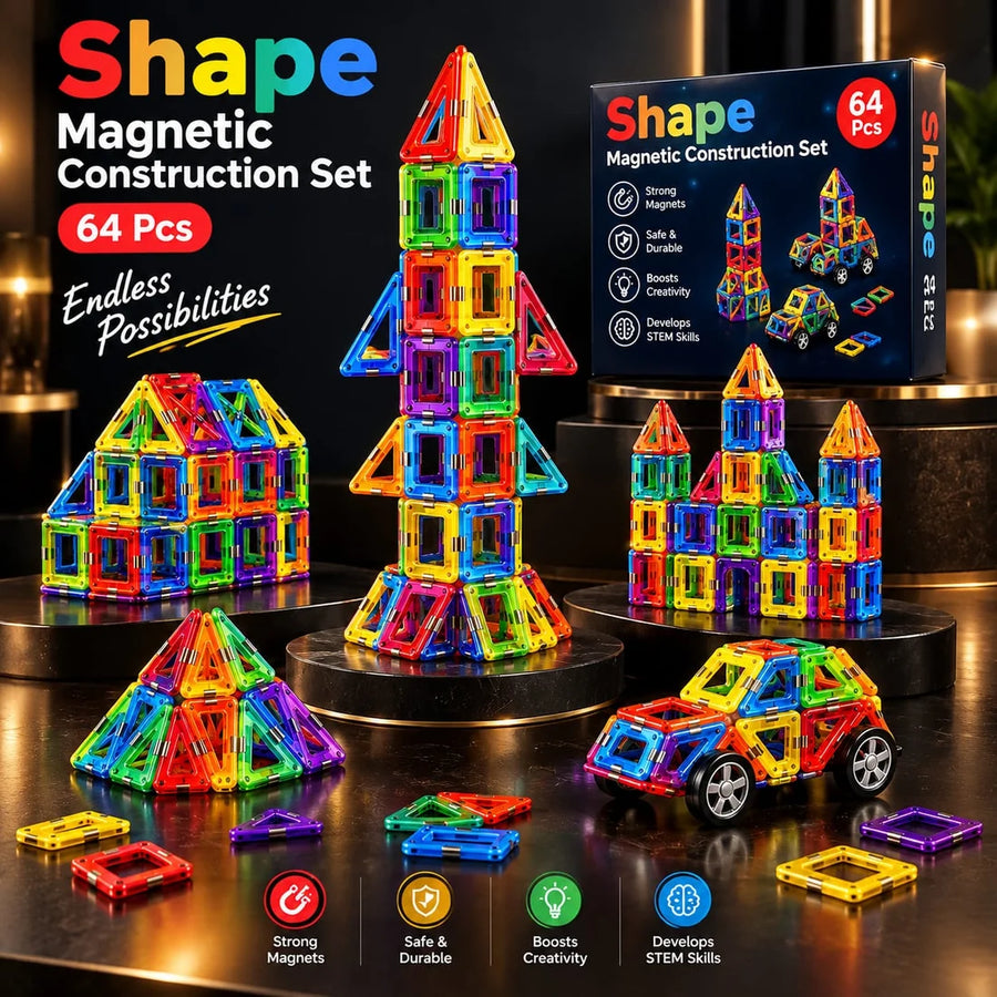 Magnetic Construction Set (64 Pieces)